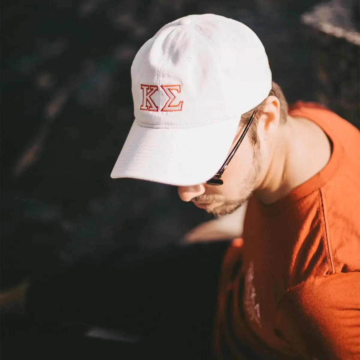 Alpha Sigma Phi White Greek Letter Adjustable Hat