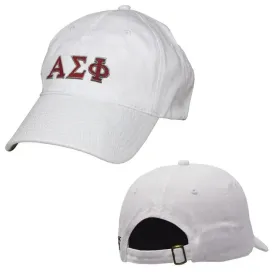 Alpha Sigma Phi White Greek Letter Adjustable Hat