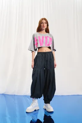 Anthracite Pleated Balloon Trousers 17126