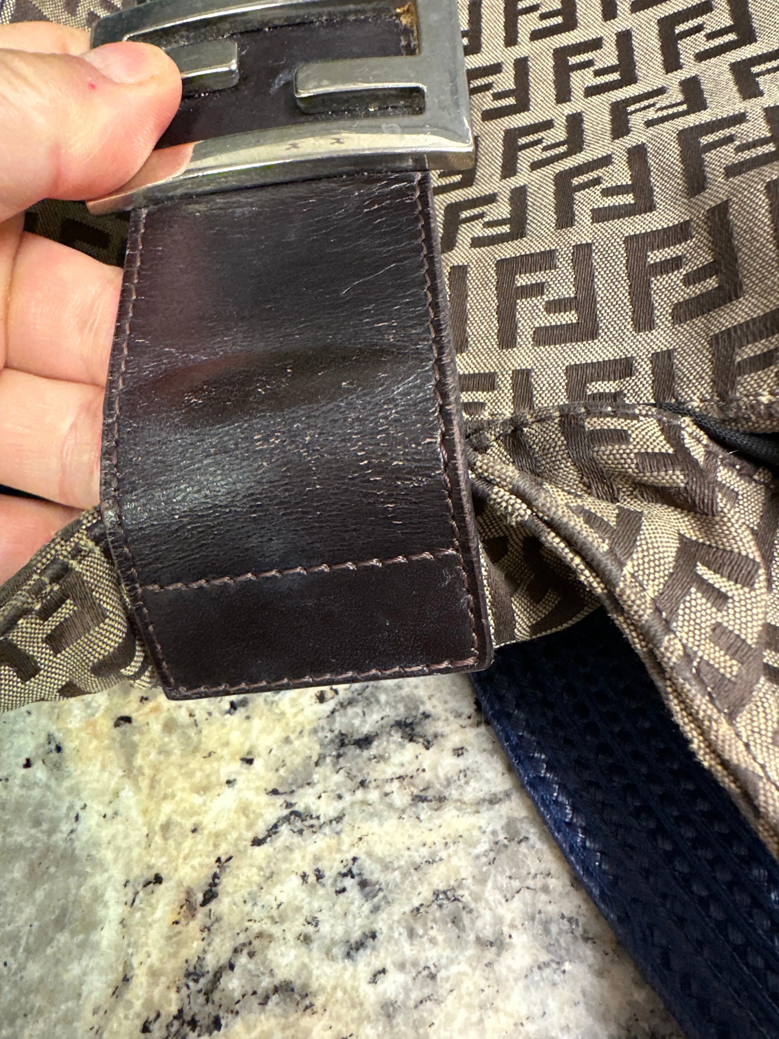 Authentic Fendi Zucca canvas Hobo