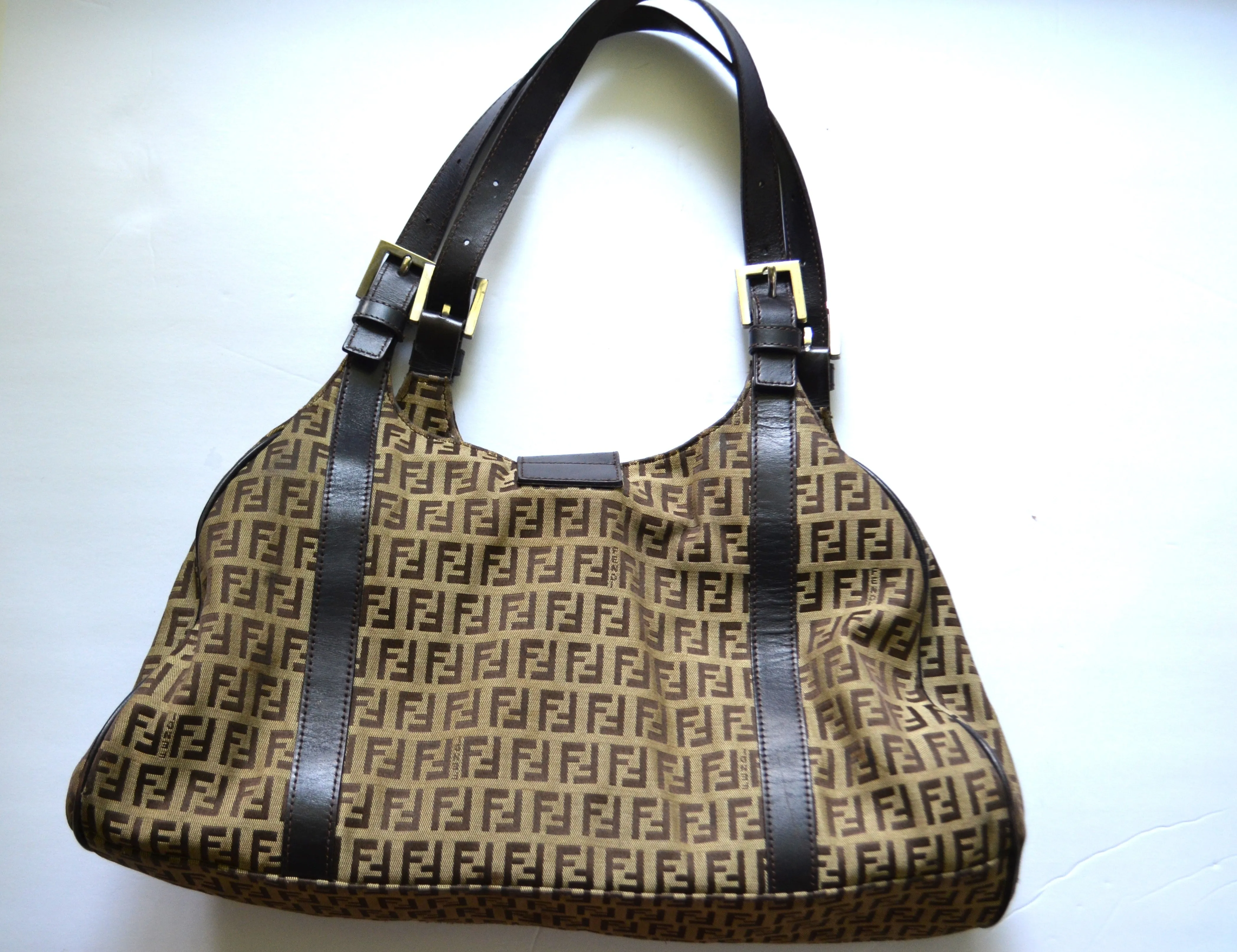 Authentic Fendi Zucca canvas Hobo