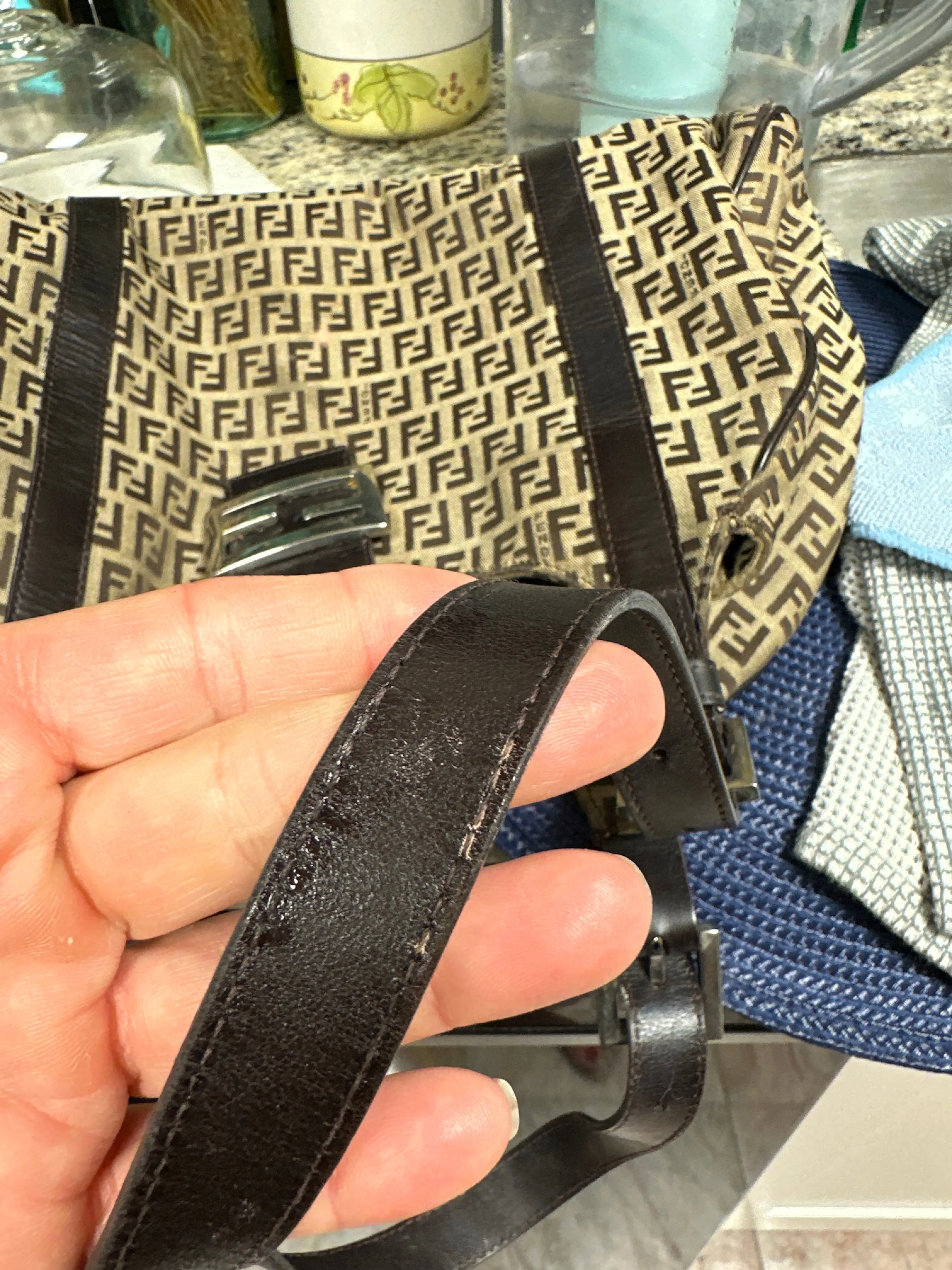 Authentic Fendi Zucca canvas Hobo