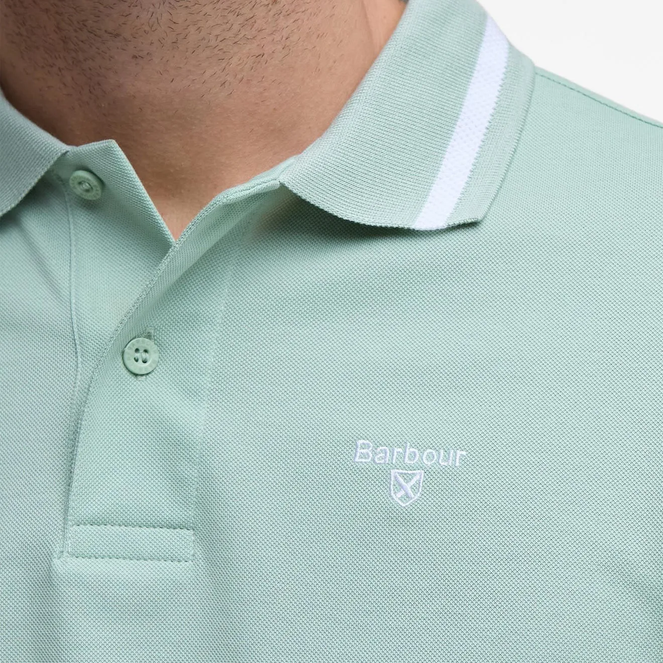 Barbour Ferrybridge Lightweight Tailored Fit Polo Shirt Pale Apple