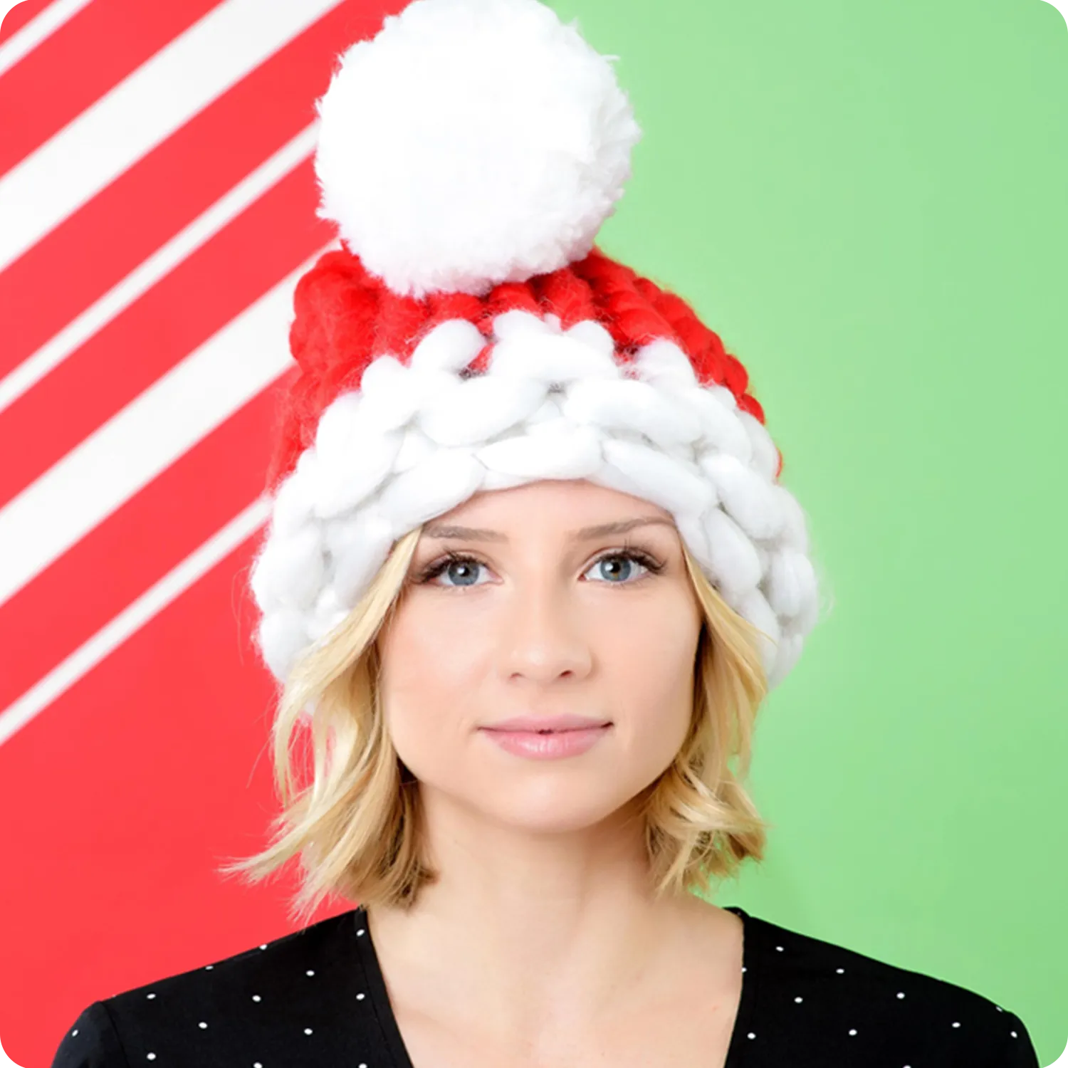 Chunky Knit Santa Hat