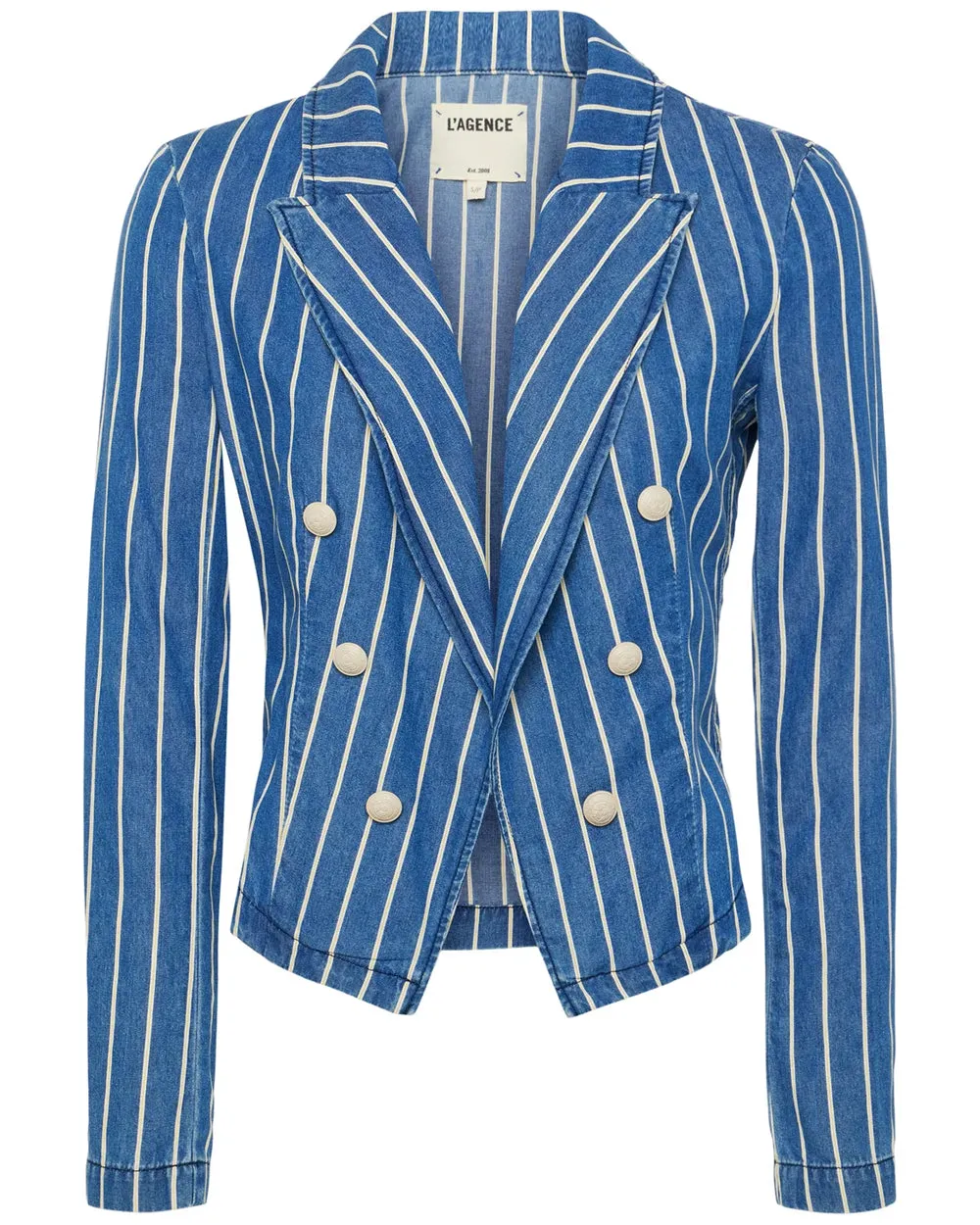 Denim Stripe Wayne Crop Jacket