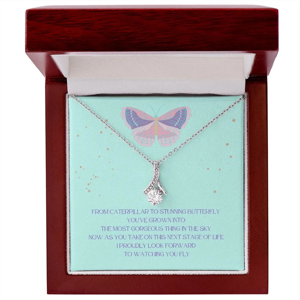 Drop Butterfly Graduation Girl Necklace