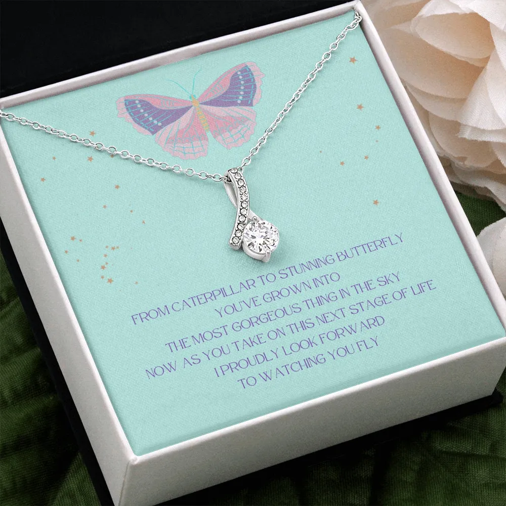 Drop Butterfly Graduation Girl Necklace
