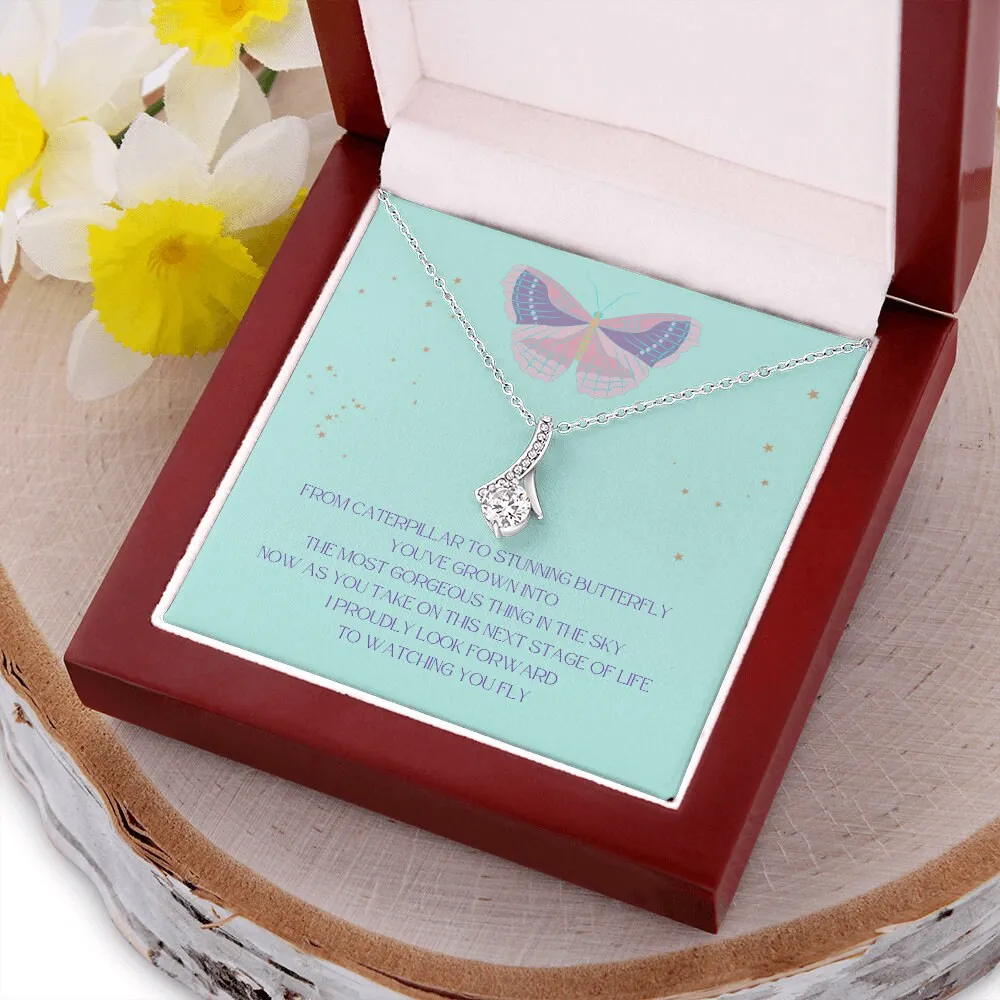 Drop Butterfly Graduation Girl Necklace