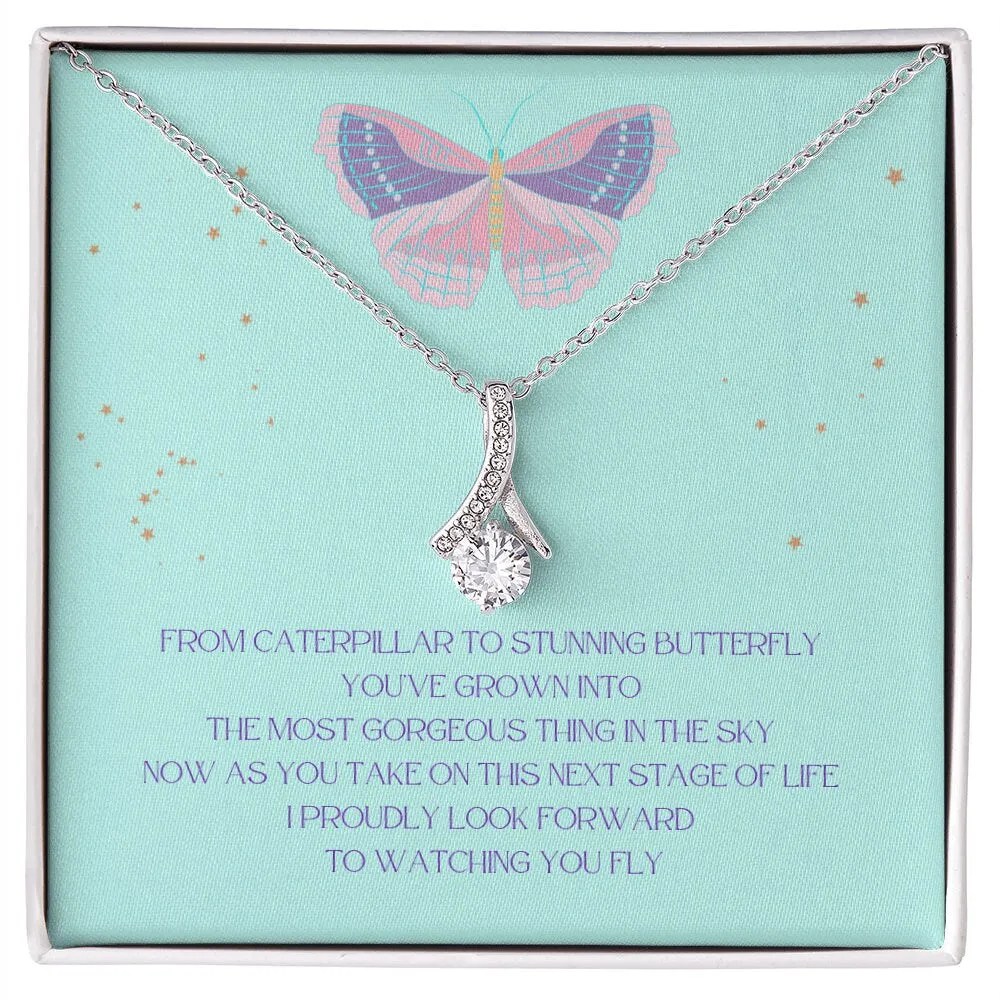 Drop Butterfly Graduation Girl Necklace