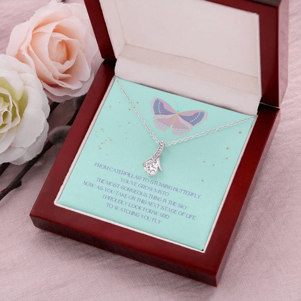 Drop Butterfly Graduation Girl Necklace