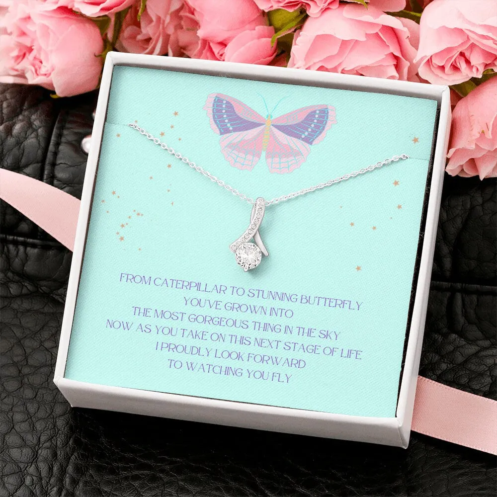 Drop Butterfly Graduation Girl Necklace