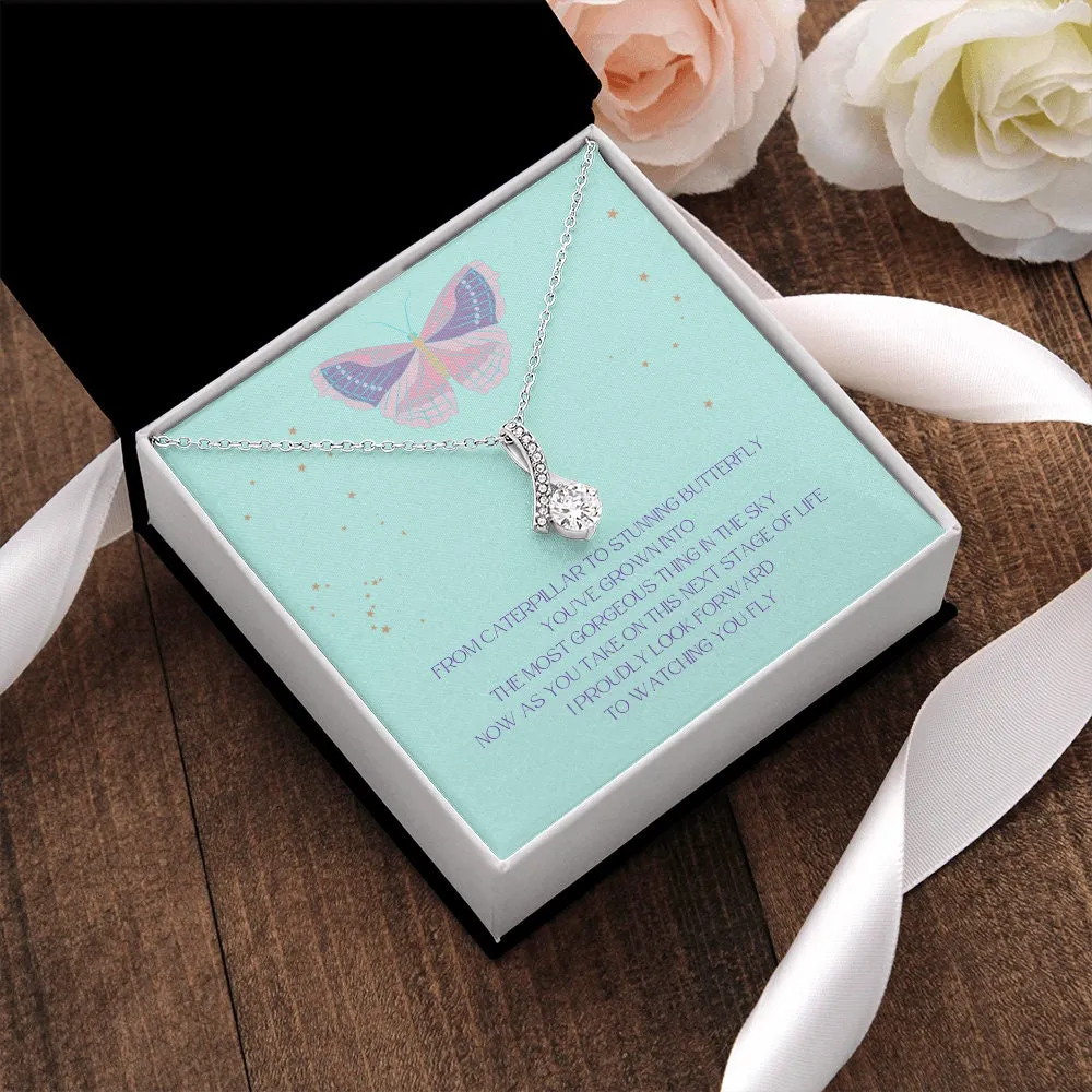 Drop Butterfly Graduation Girl Necklace