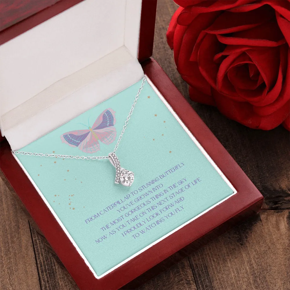 Drop Butterfly Graduation Girl Necklace