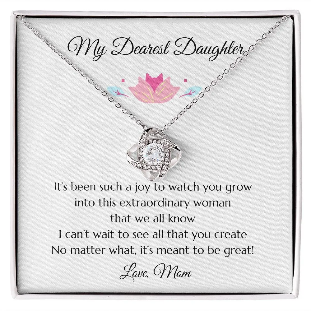 Gift for Daughter Love Knot Necklace Gold