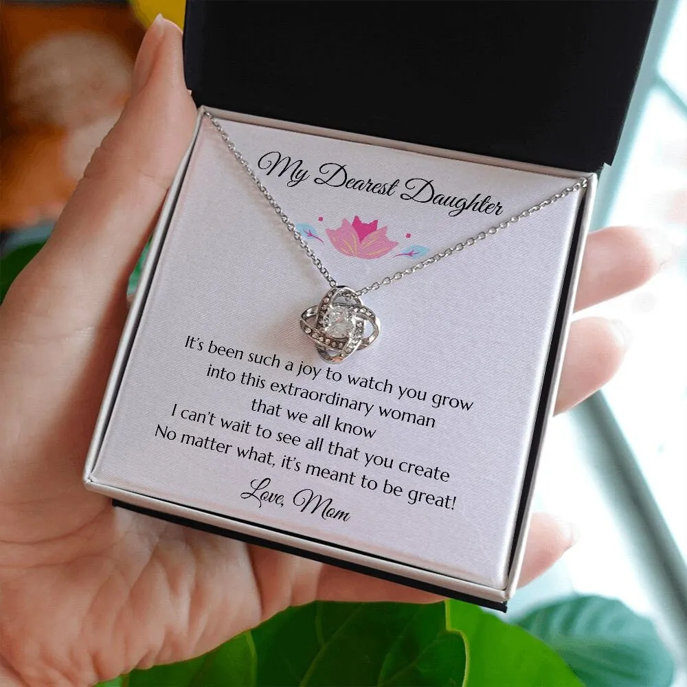Gift for Daughter Love Knot Necklace Gold