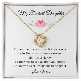 Gift for Daughter Love Knot Necklace Gold