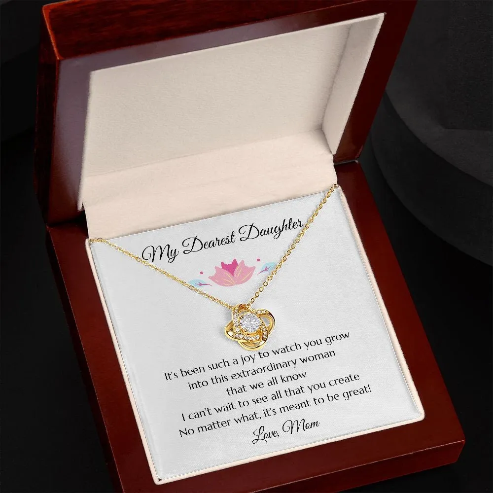 Gift for Daughter Love Knot Necklace Gold