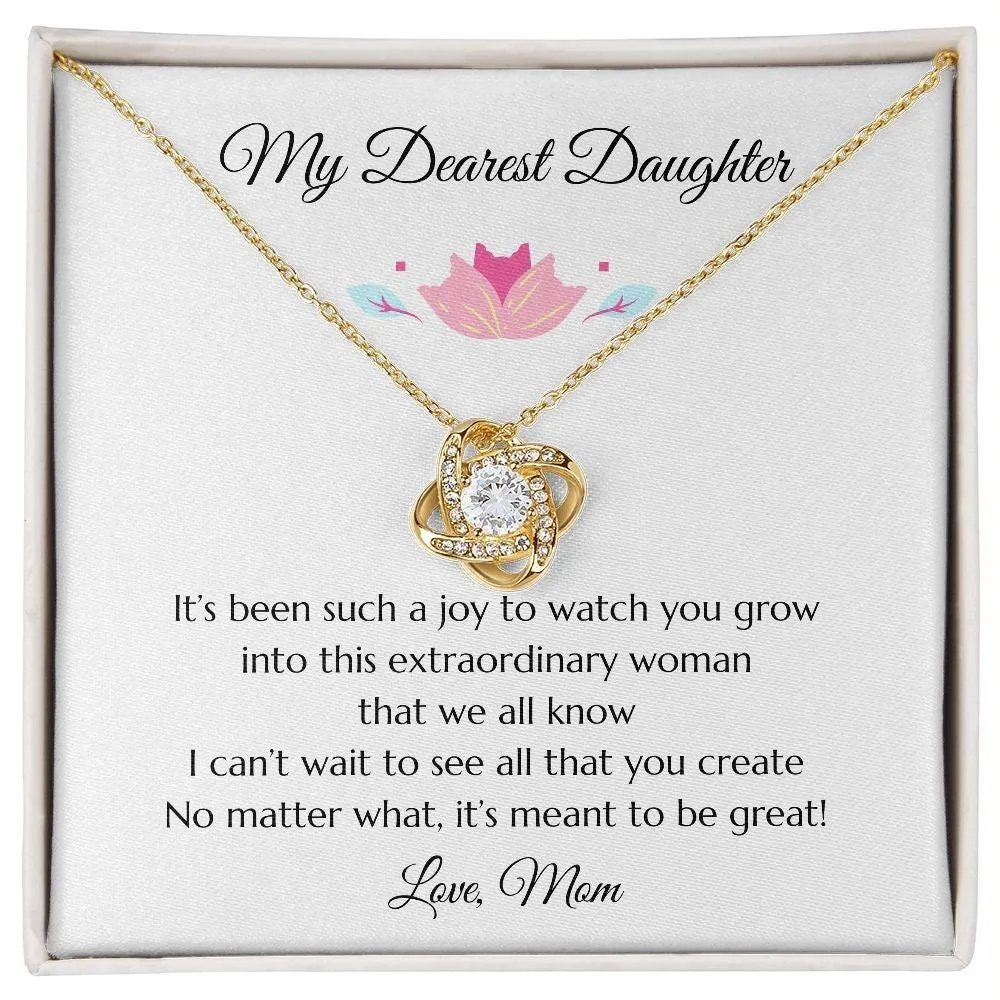 Gift for Daughter Love Knot Necklace Gold