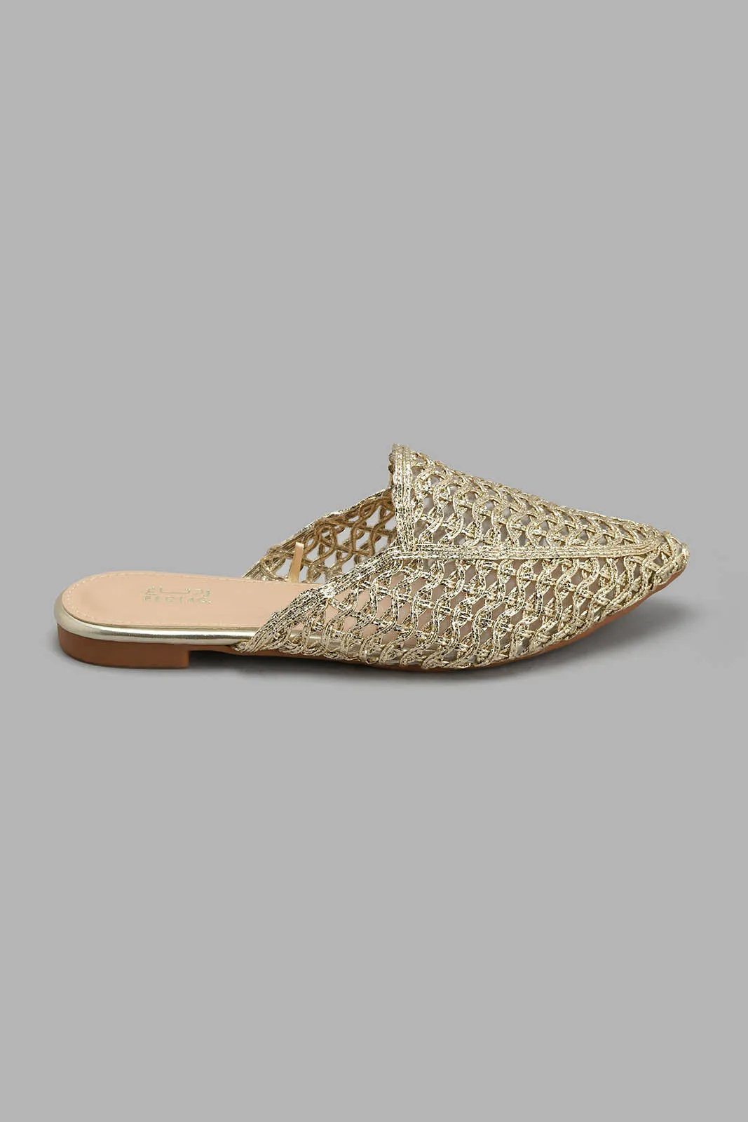 Gold Strappy Mule