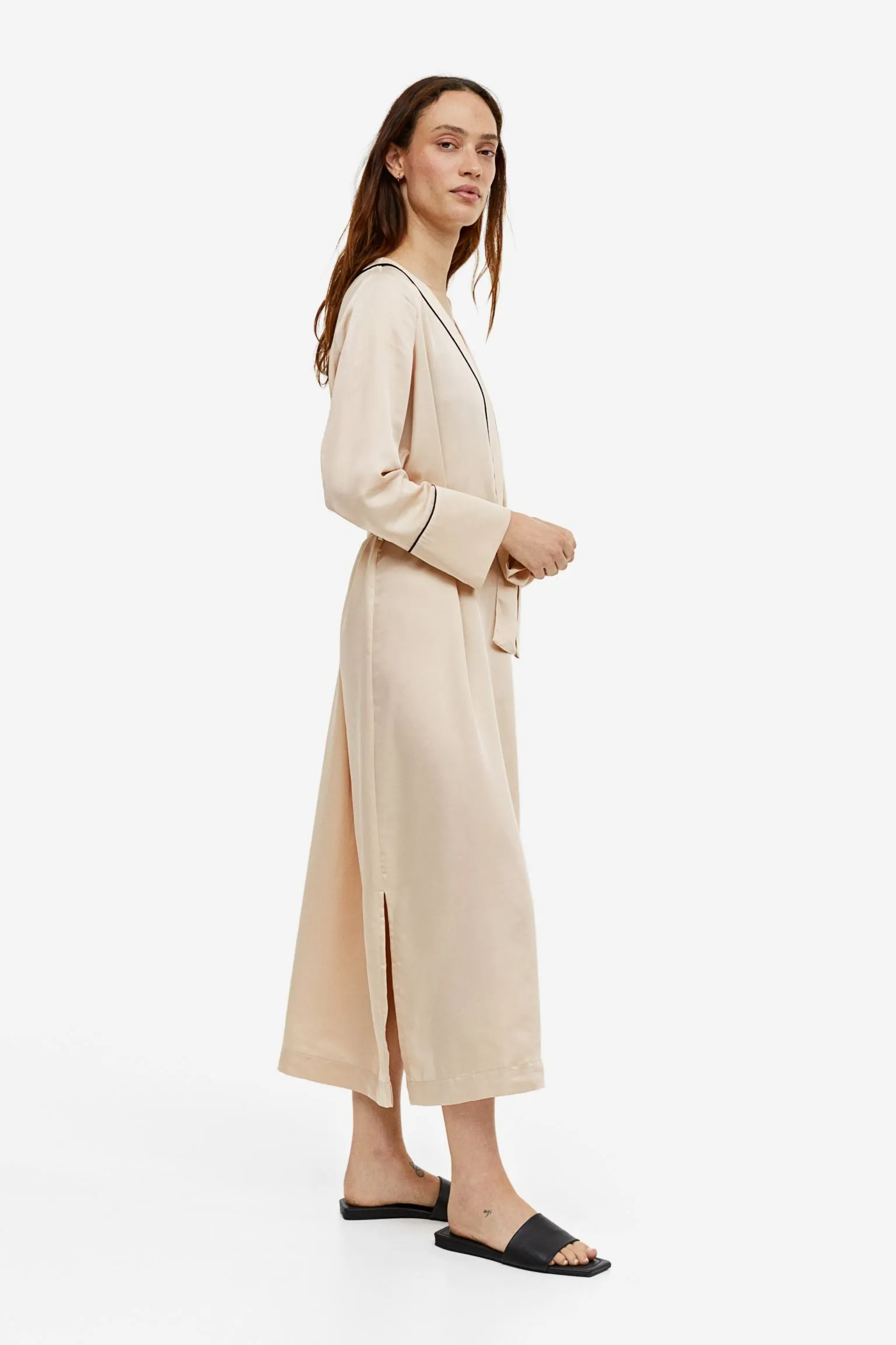 H&M Home Satin robe, light beige