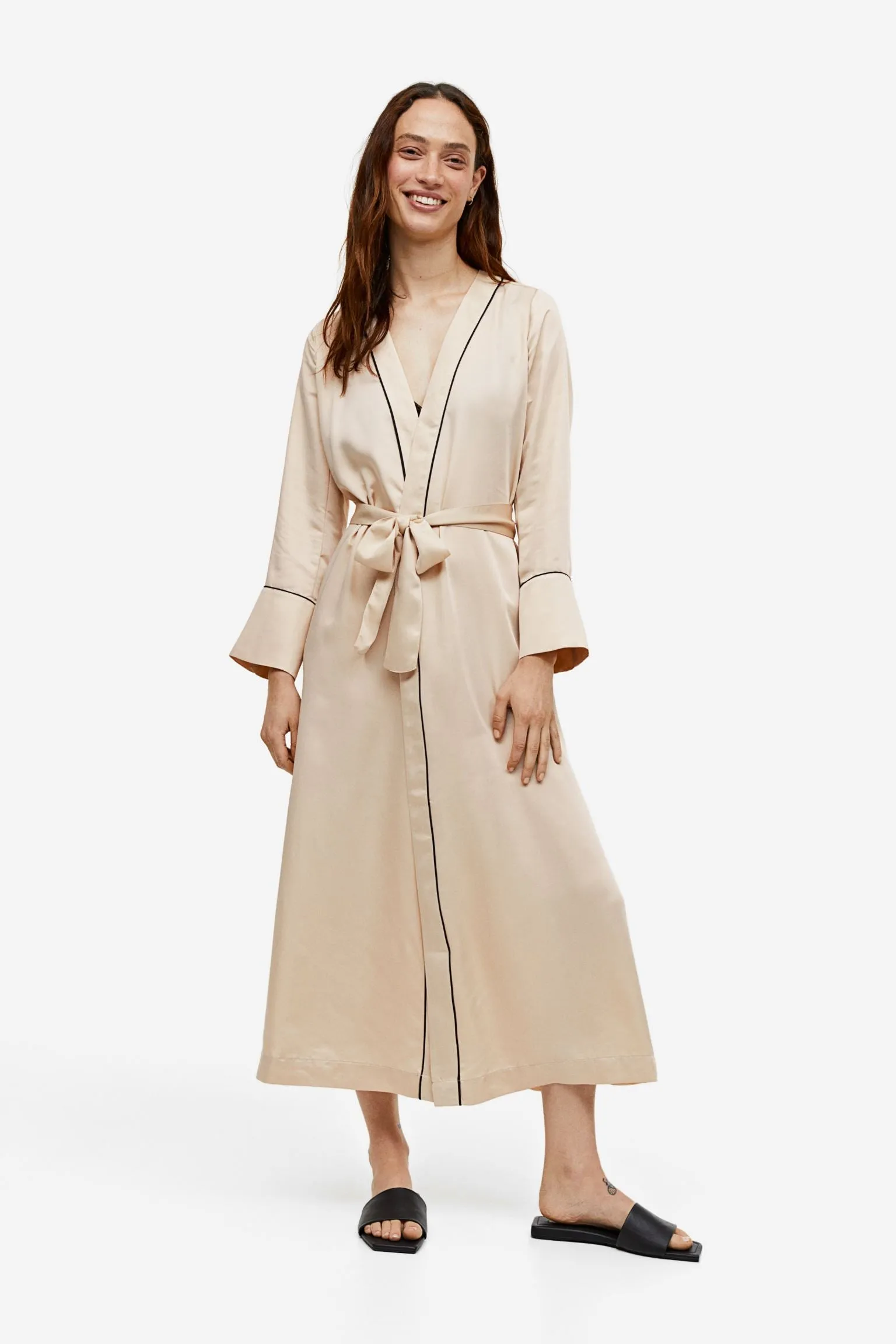 H&M Home Satin robe, light beige