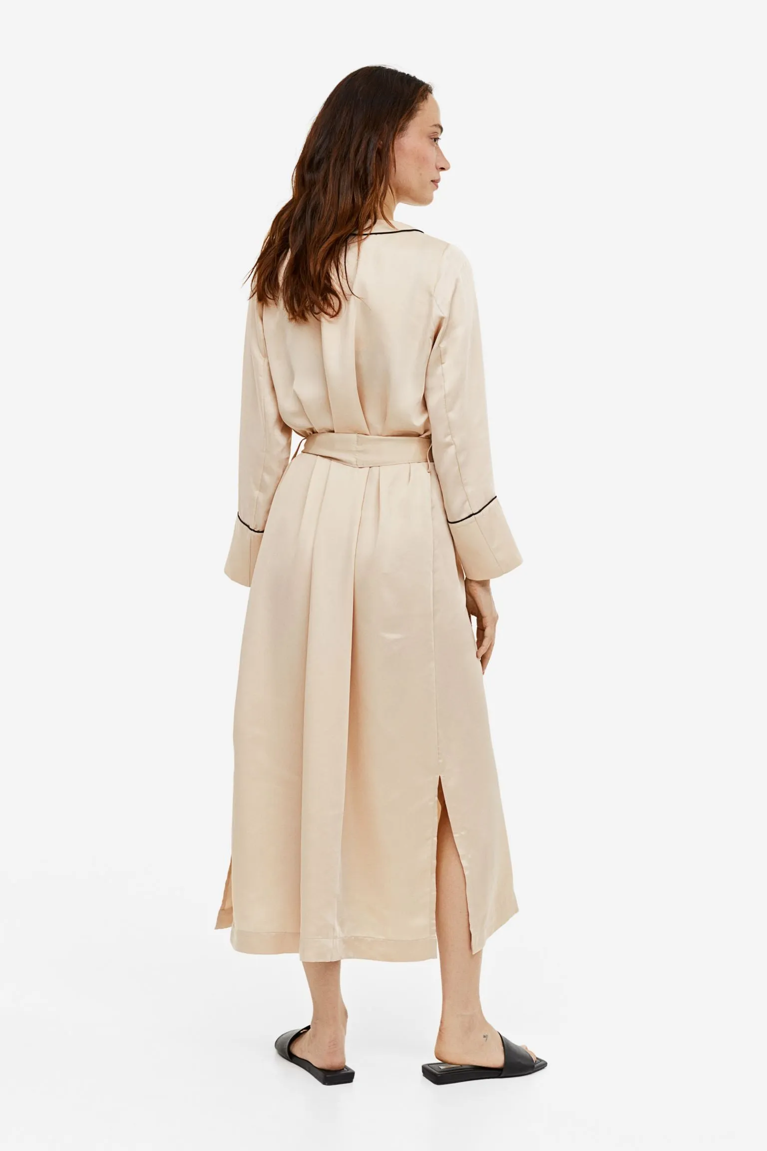 H&M Home Satin robe, light beige