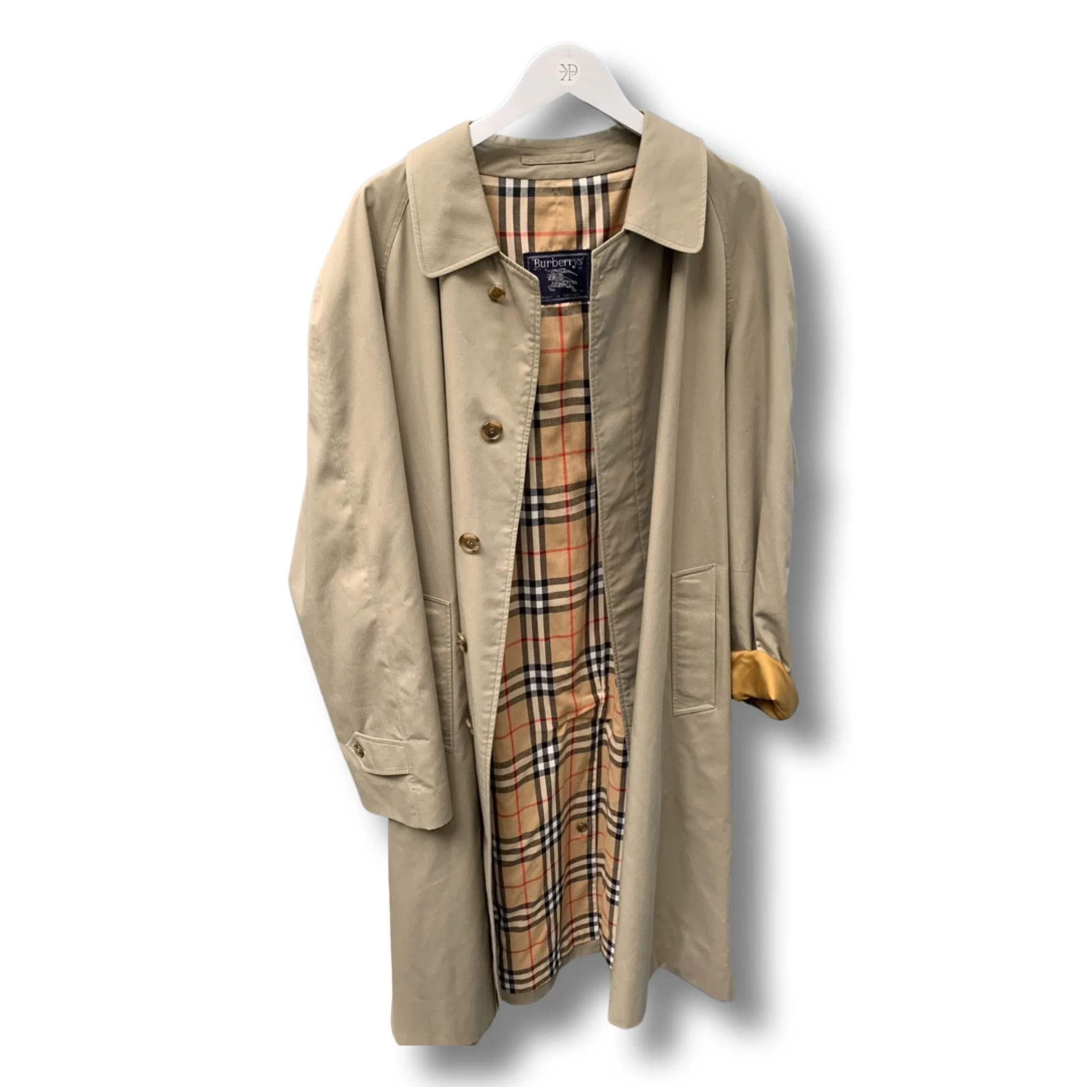 Light green trench coat Burberry.