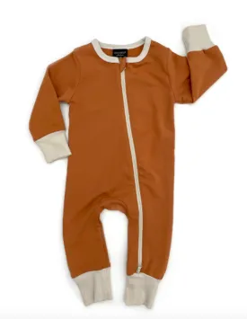 Little Bipsy - 2-Way Zip Romper in Pumpkin Spice