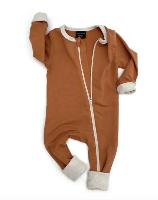 Little Bipsy - 2-Way Zip Romper in Pumpkin Spice