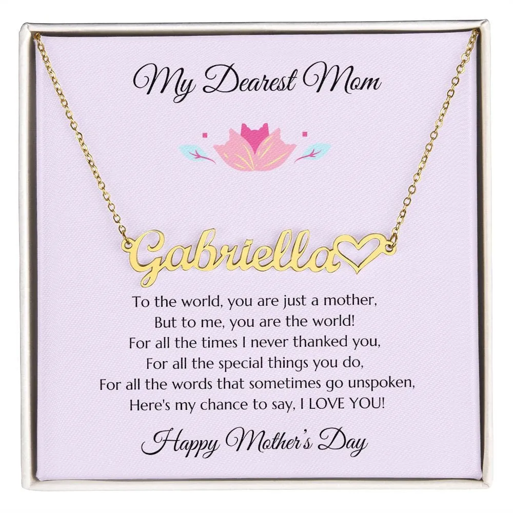 Mom Personalized Name Necklace Gift, Mother's Day Gift, Mothers Day Name Necklace, Gold Name Necklace for Mom, Custom Gold Name Necklace