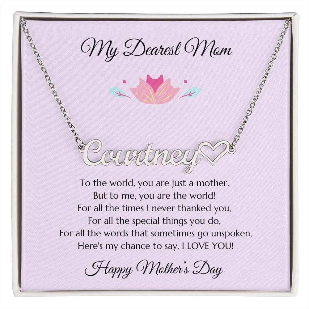 Mom Personalized Name Necklace Gift, Mother's Day Gift, Mothers Day Name Necklace, Gold Name Necklace for Mom, Custom Gold Name Necklace