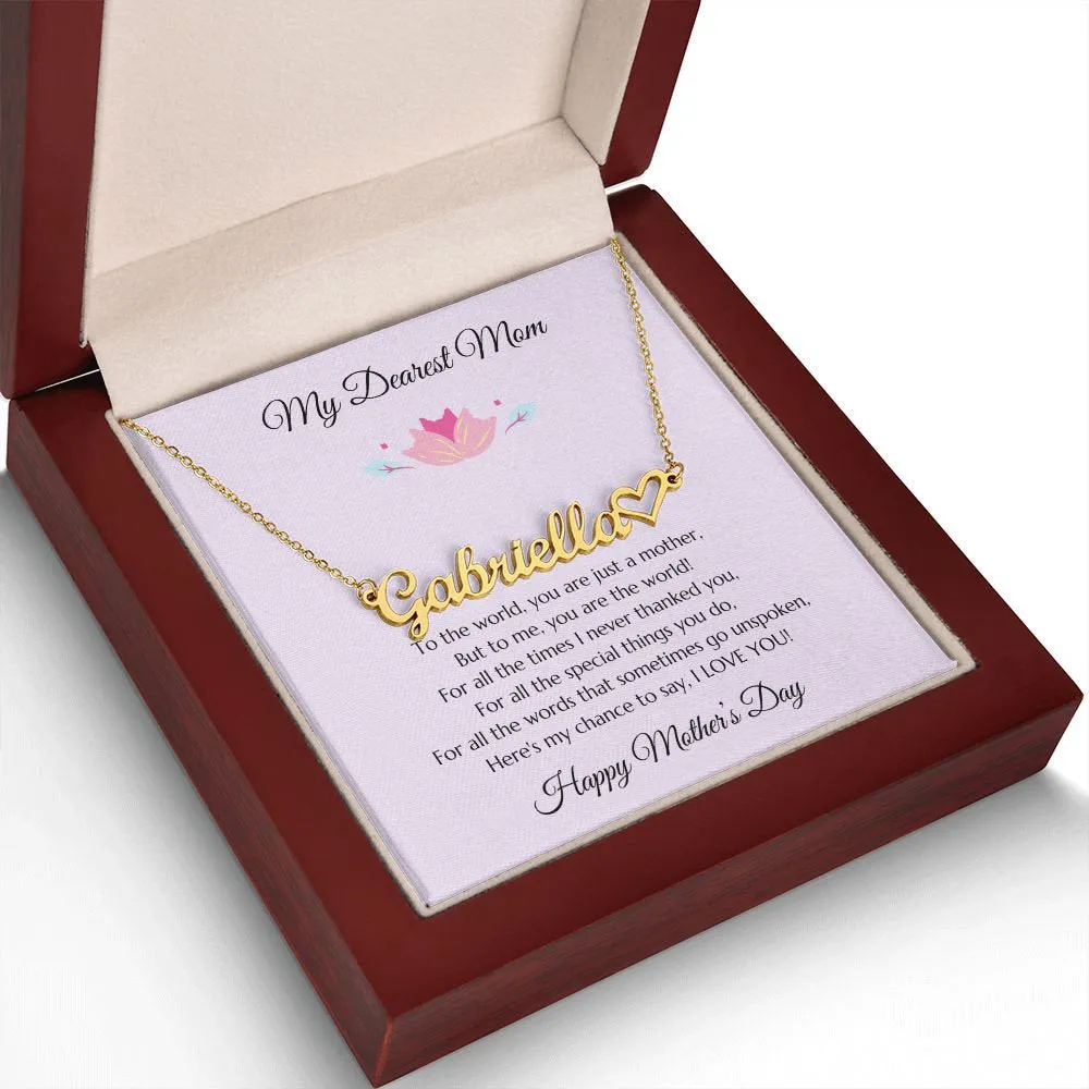 Mom Personalized Name Necklace Gift, Mother's Day Gift, Mothers Day Name Necklace, Gold Name Necklace for Mom, Custom Gold Name Necklace