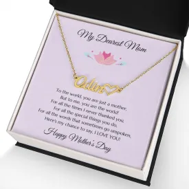 Mom Personalized Name Necklace Gift, Mother's Day Gift, Mothers Day Name Necklace, Gold Name Necklace for Mom, Custom Gold Name Necklace