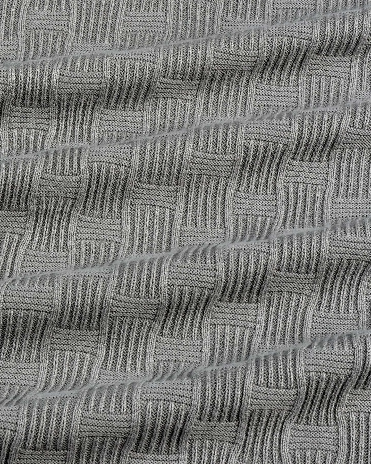 Resco Gray Knitted Cotton Polo T-Shirt