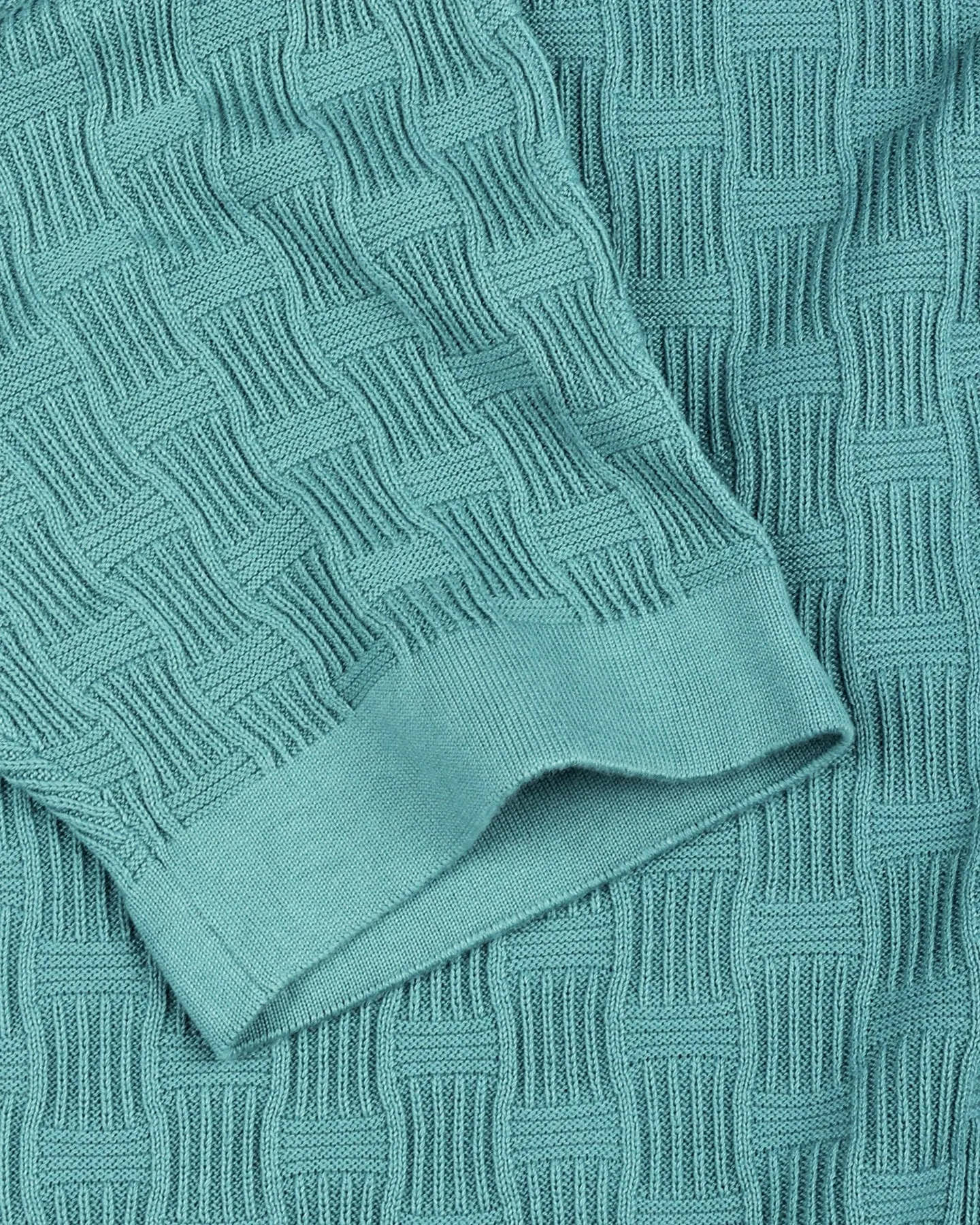 Resco Teal Green Knitted Cotton Polo T-Shirt
