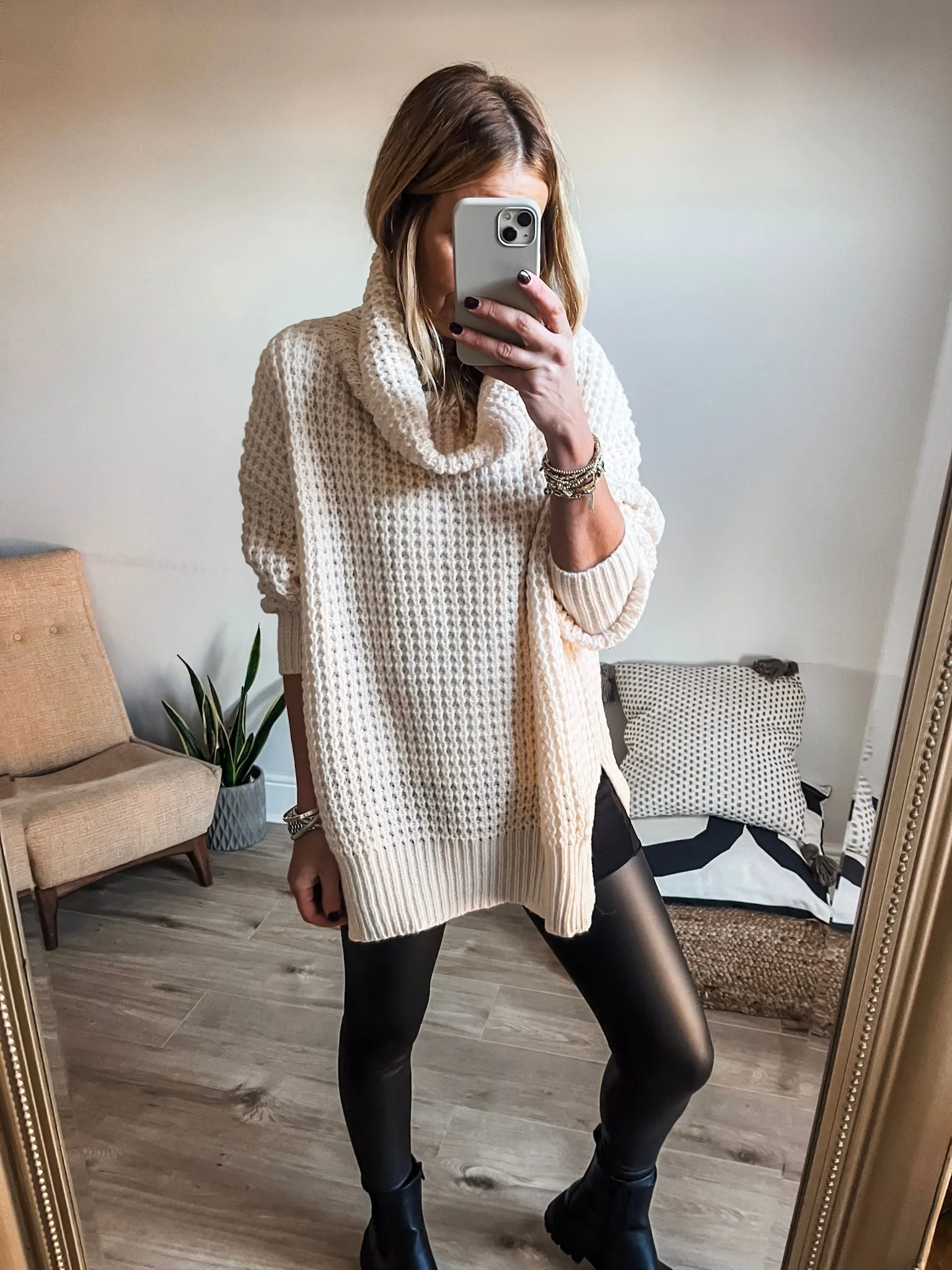 Roll Neck Chunky Long Jumper
