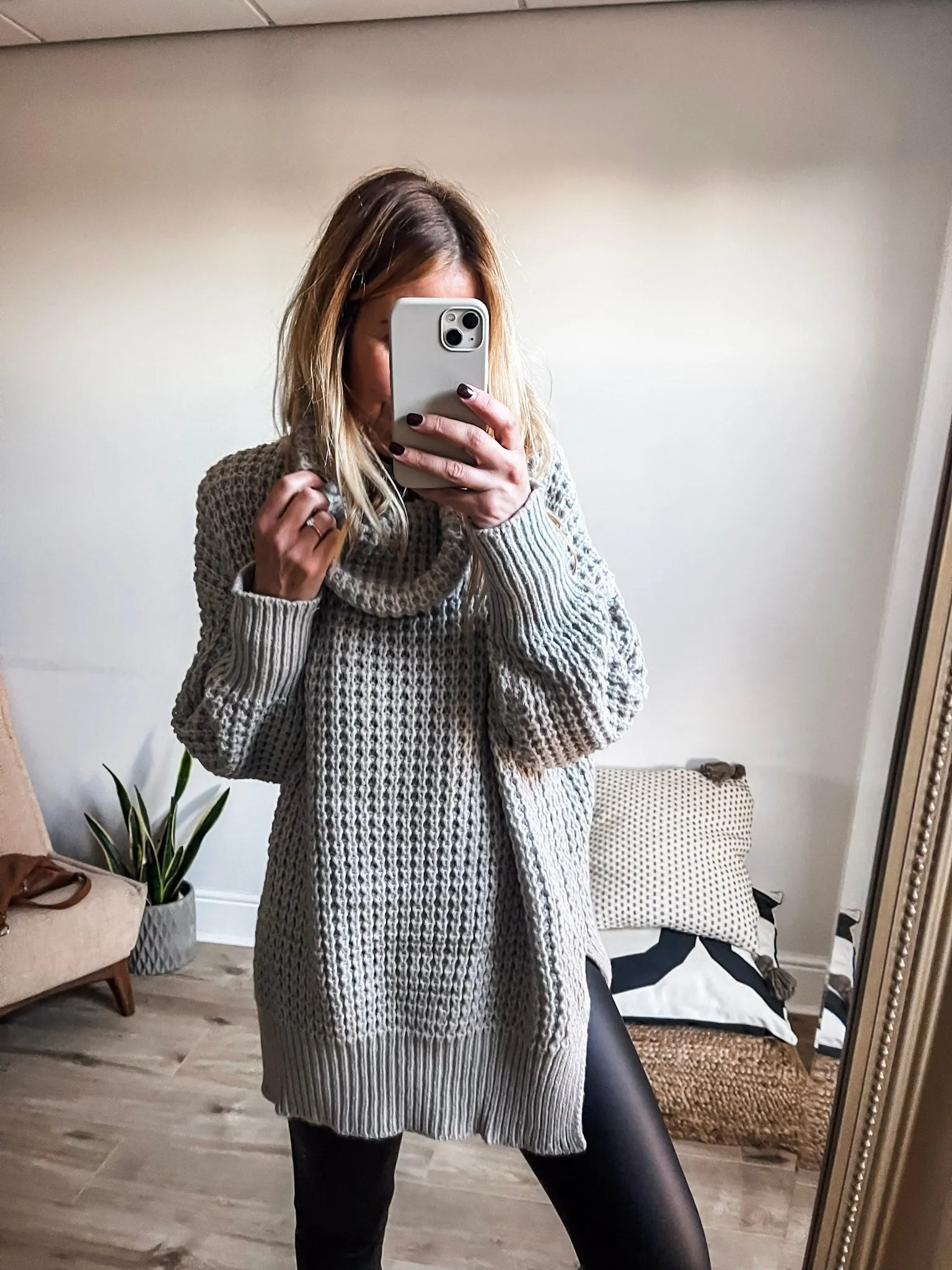 Roll Neck Chunky Long Jumper