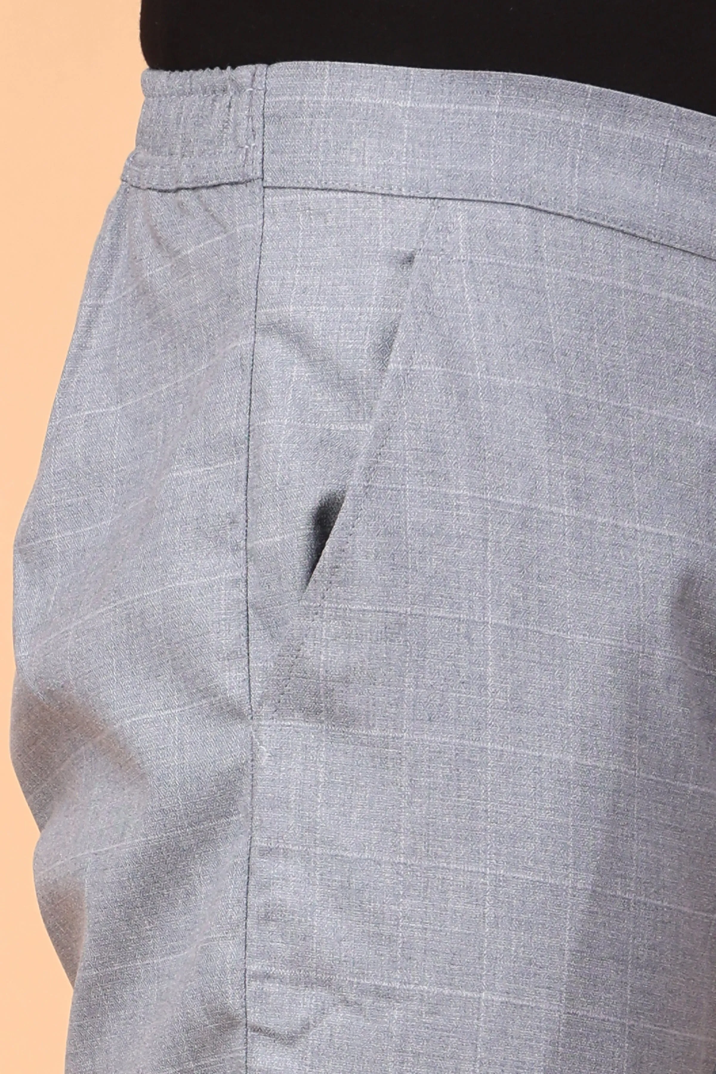 Silver Grey Checked Comfort Fit Trousers