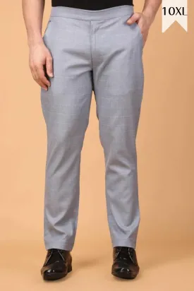 Silver Grey Checked Comfort Fit Trousers