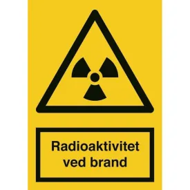 Skilt Radioaktivitet ved brand