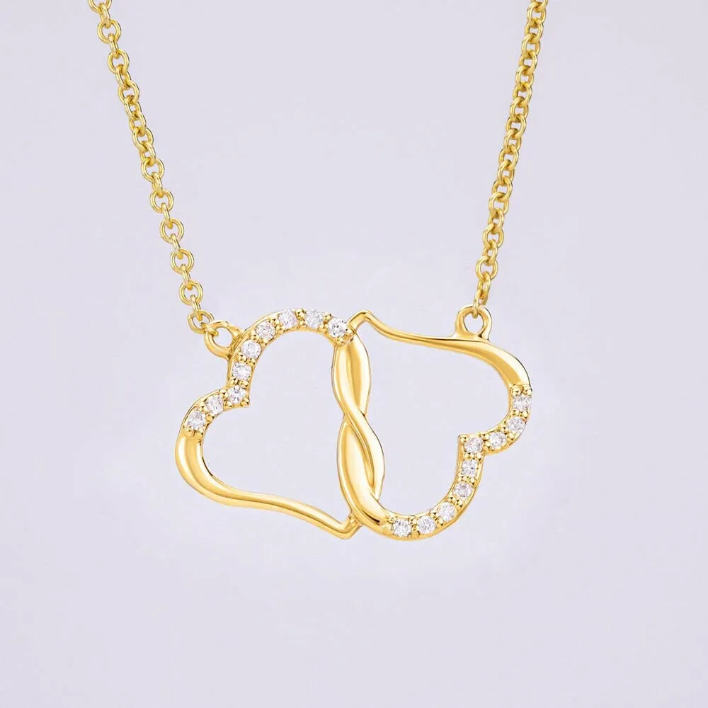 Solid Gold Pave Diamonds Everlasting Love Necklace Daughter World