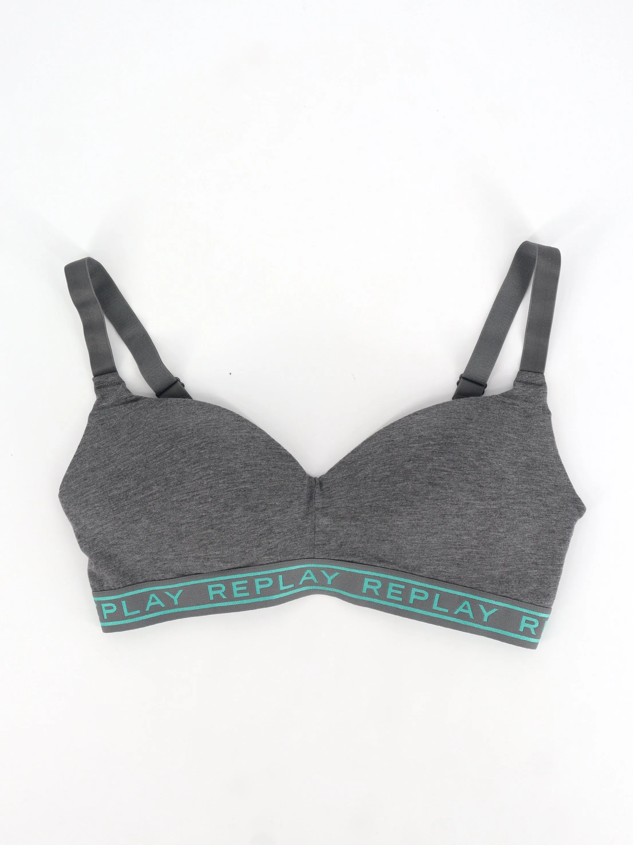 Women's Brand Logo Printed Bra,Grey
